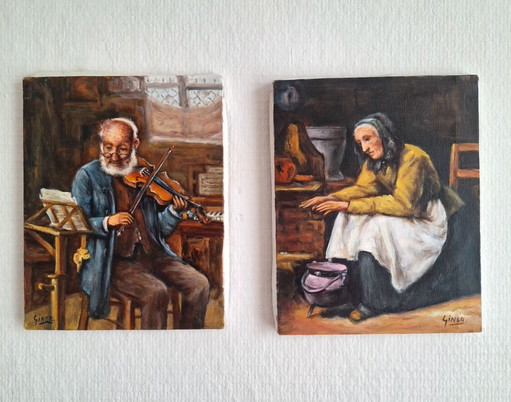 Old Musicians – schilderijen tekeningen, Canvas (photo 2 of 6)