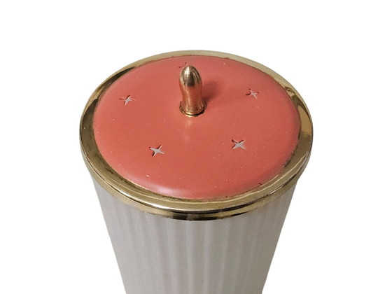 Exceptional bedside lamp / Table lamp, 1950s, Metal, Brass, White (photo 5 of 9)