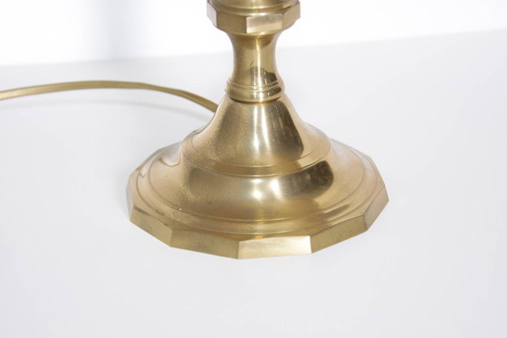 Image 1 of Lampada da tavolo in ottone massiccio con frange 72cm vintage anni '80