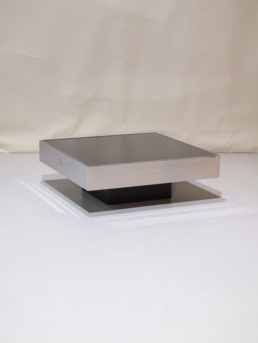 Willy Rizzo Cidue coffee table chrome mirror Italy 1970s