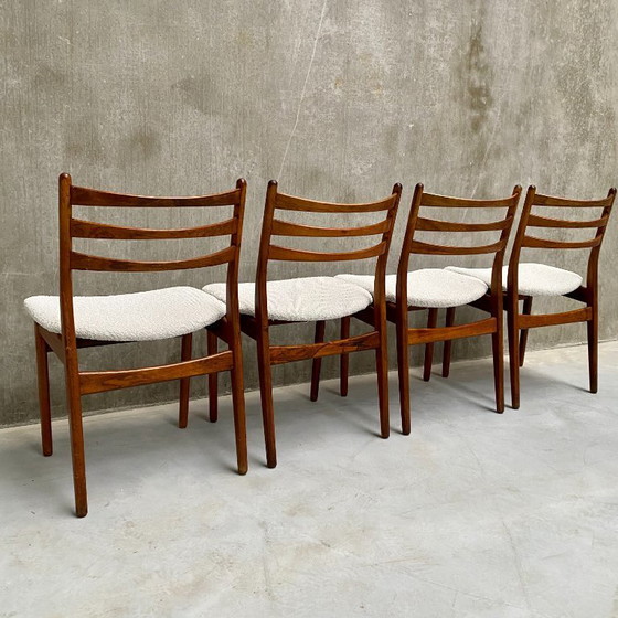 Image 1 of 4 chaises de salle à manger vintage Topform en palissandre, années 1970