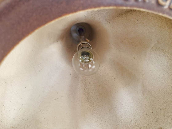 Image 1 of Vintage 1960s ceramic table or floor lamp with feather motif, West Germany, 1960s