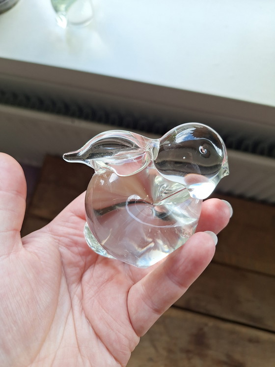 Image 1 of Vintage paper weight konijnen van glas