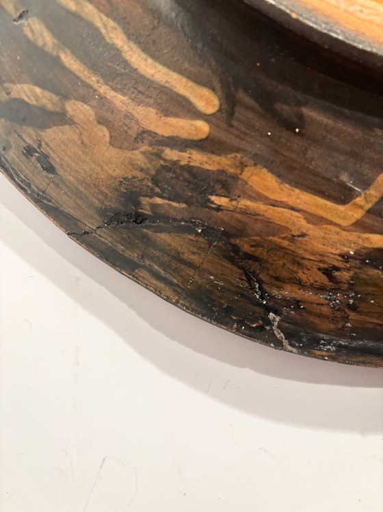Grande assiette en céramique décorée en relief et peinte par Ibrahim Kodra, années 1970 – Objets déco (photo 10 of 10)