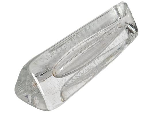 Image 1 of Vaso triangolare in vetro trasparente "a chiodo" - design Floris Meydam - 1956 - prodotto da Glass Factory Leerdam