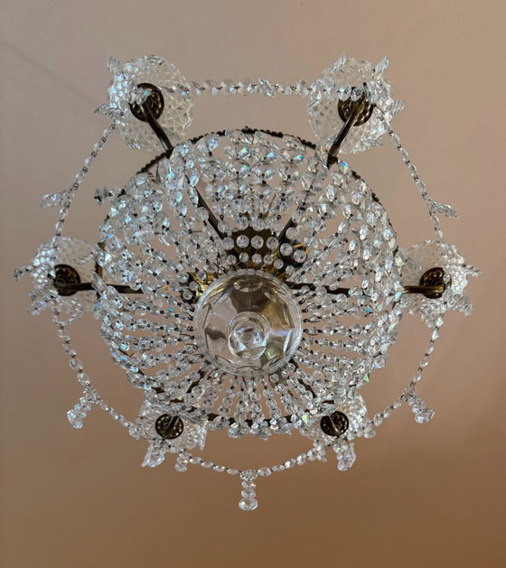 1960s Hot Air Balloon Crystal Chandelier – Brass (photo 6 of 15)