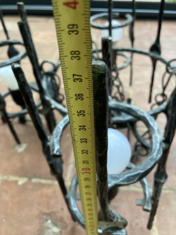 Image 1 of Imponente lampadario in stile brutalista, ispirato a Marcello Fantoni, risalente agli anni '60.