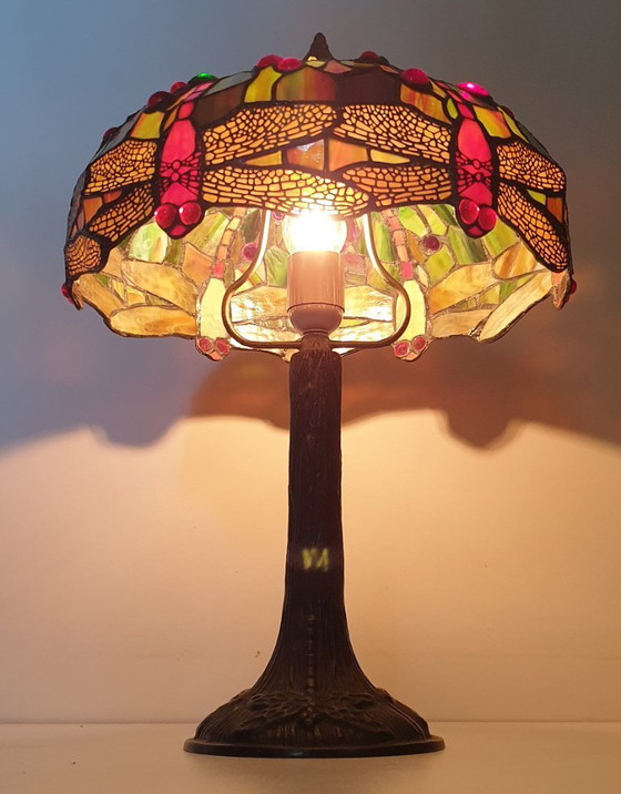 Image 1 of Tiffany table lamp 6 Dragonfly