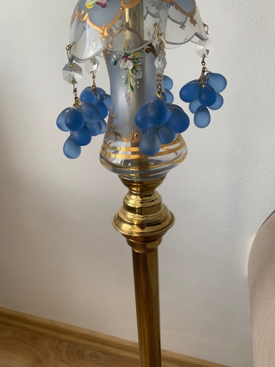 RARA COPPIA DI LAMPADE DA TERRA IN VETRO ARTE CECA – ŽELEZNOBRODSKÉ SKLO – DECORATE A MANO – Glass, Gold (photo 8 of 11)