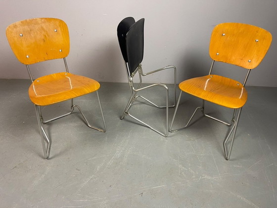 Armin Wirth Aluflex Klap-eetkamerstoelen, 1951 - Set van 3. Zwitserland, jaren 50. Ref.: CH2012 – Klapstoelen (photo 2 of 6)