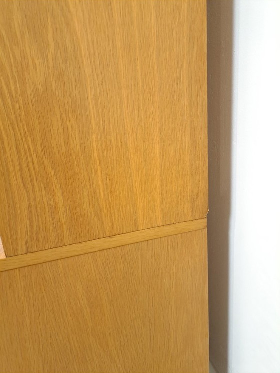 Image 1 of Tall LP display case with glass doors and reading shelf from Sweden