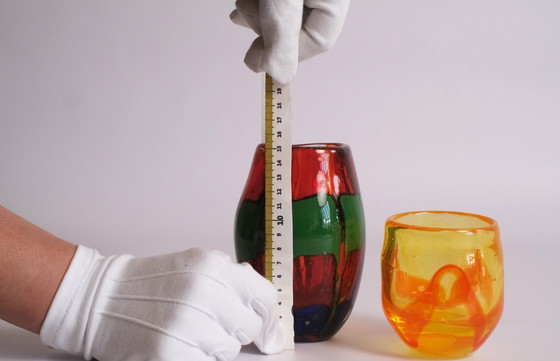 Image 1 of Set di due vasi colorati di Murano