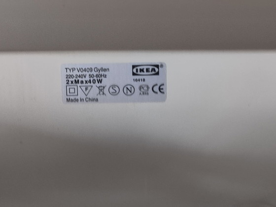 Lampada Ikea anni '90 Gyllen Julia Treutiger, Applique, Metallo, Vetro, Bianco (foto 11 di 13)