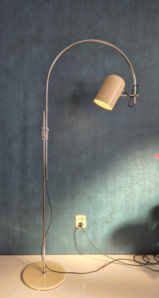 Image 1 of Vintage Floor Lamp / Gepo 1970s / Arc Lamp Ivory