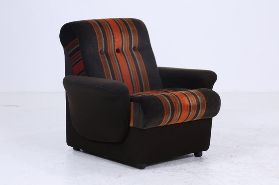 Image 1 of Vintage Fauteuil années 70 | Mid Century Tissu Fauteuil rétro années 60 #07-28