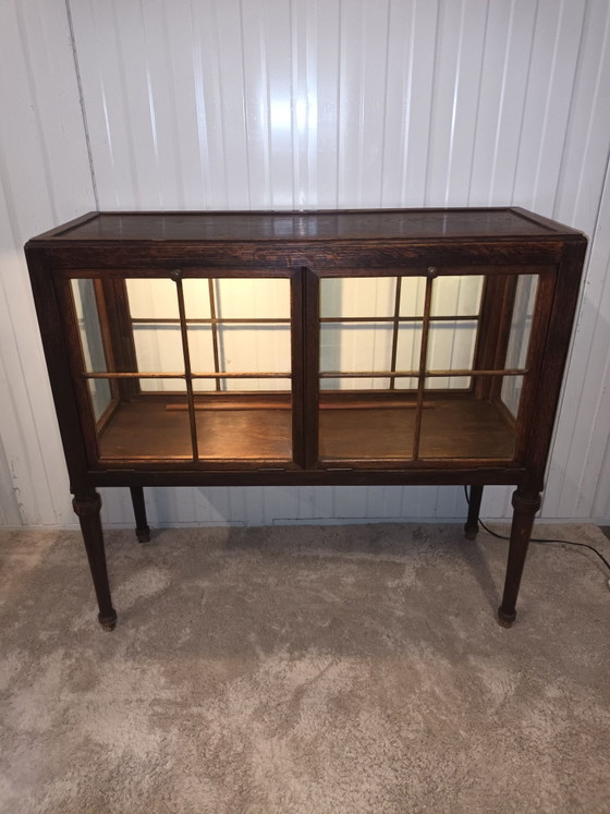Vitrine/meuble à thé antique, Bois, Verre, Marron (photo 13 sur 15)