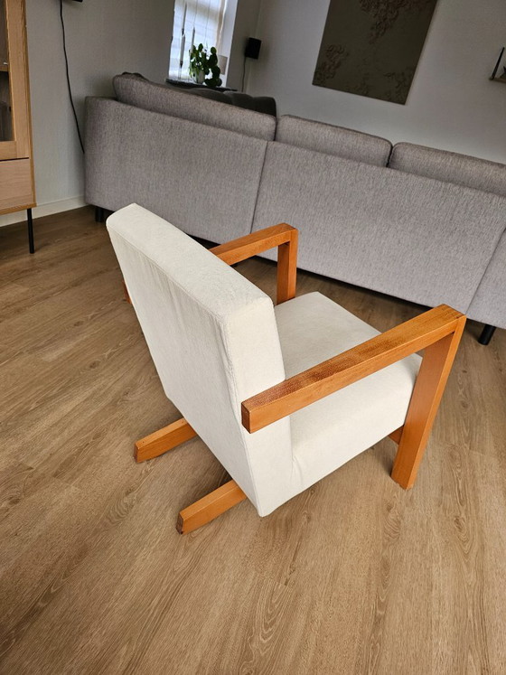 Dutch modernist low-profile armchairs, Wood, Beige (photo 5 of 11)