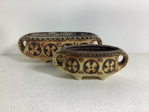 Vasi e fioriere vintage brutalisti della Germania Ovest Gebr. Spang