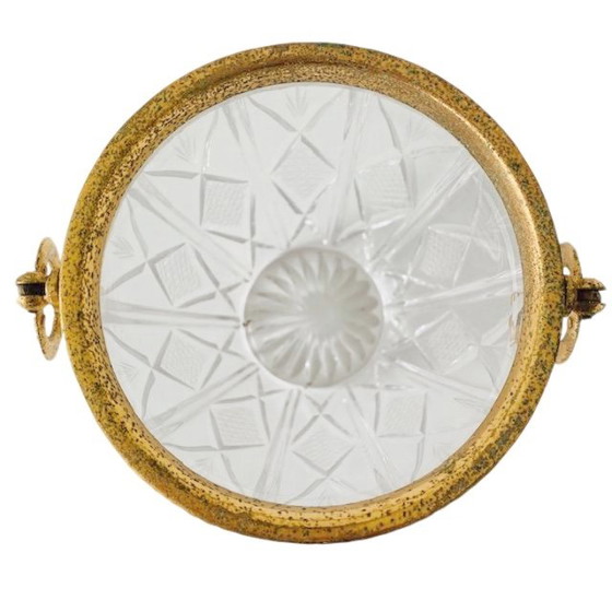 Image 1 of Mid-century Franse IJsemmer kristal verguld 1950's