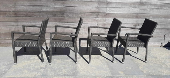 Image 1 of 4 sillas de patio apilables con cojines