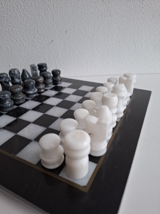 Image 1 of Marble Chess Game With Chess Figures