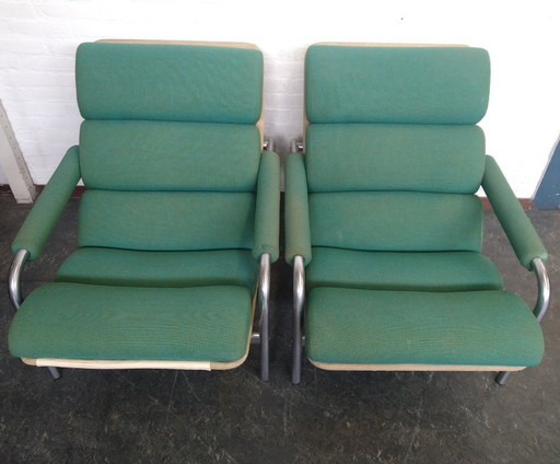 Chaise 2x design Gelderland by Jan des Bouvrie 1969.