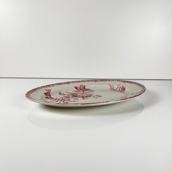 Image 1 of Piatto ovale "Fontange" Sarreguemines, rosso