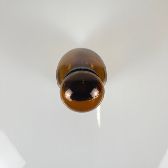 Image 1 of Vorratsglas aus geräuchertem braunem Glas, Lever, Belgien