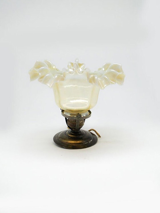 Early 20th Century Glass Pendant Lamp – Metal (photo 4 of 11)