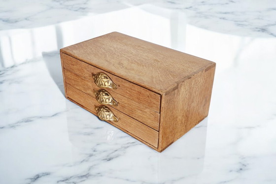 Image 1 of Small oak and brass commode - Circa 1900