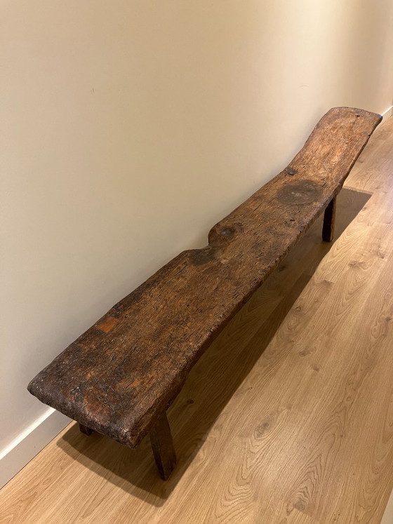Antique Brutalist Bench / Wabi-Sabi Log Bench – 237 Cm – Benches, Wood (photo 2 of 5)