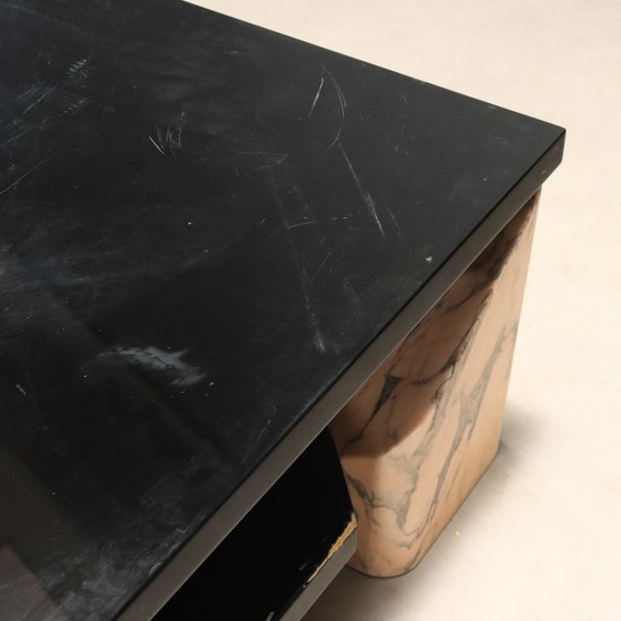 Vintage 1970s Coffee Table with Marble Bases – Side tables, Wood (photo 11 of 12)