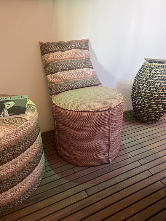 Image 1 of For Sale Dedon Sofa Pink with Teak Frame