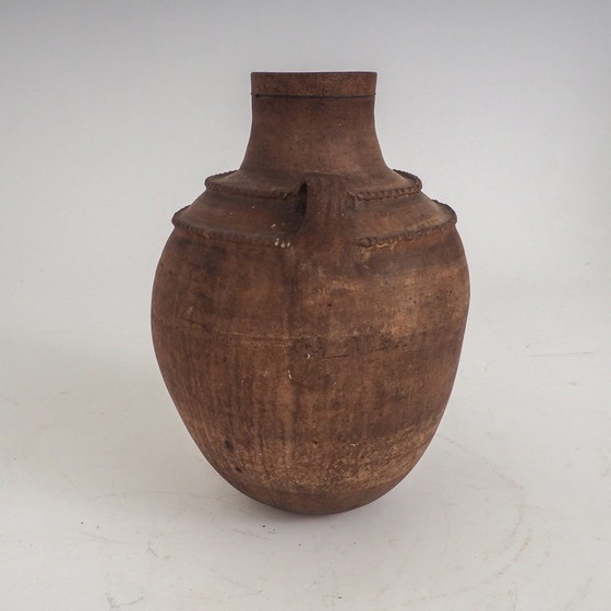 Primitive Terracotta Vessel With Hand-Painted Geometric Details – Vases, Ceramic (photo 7 of 12)