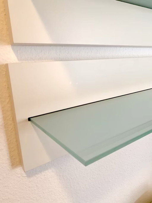 Molteni & C wall shelf with frosted glass, set of 3