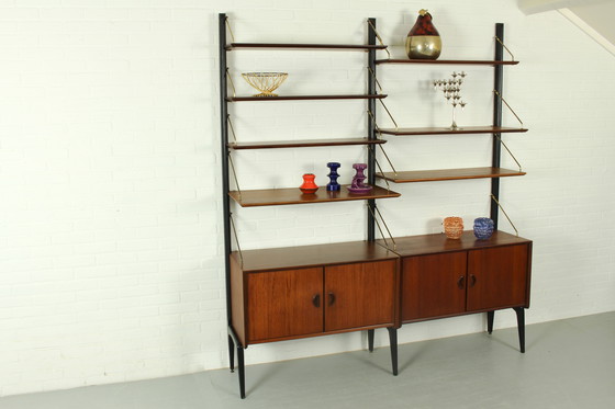 Image 1 of Parete attrezzata modulare in teak di Louis van Teeffelen per WéBé, 1955