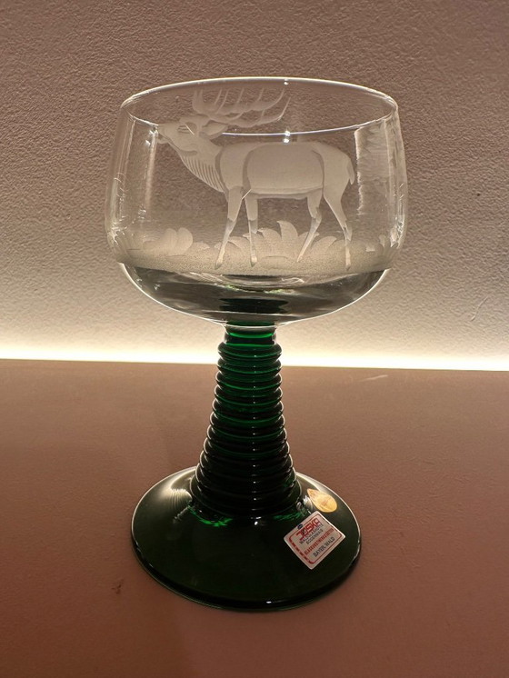 Image 1 of Joska 1970s, set of 6 crystal roemer wine glasses