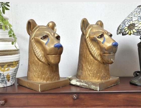 Image 1 of Teste di tigre egiziane d'epoca.