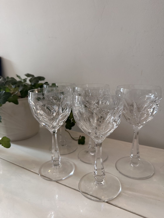 Image 1 of Set di 5 bicchieri da vino in cristallo anni '70