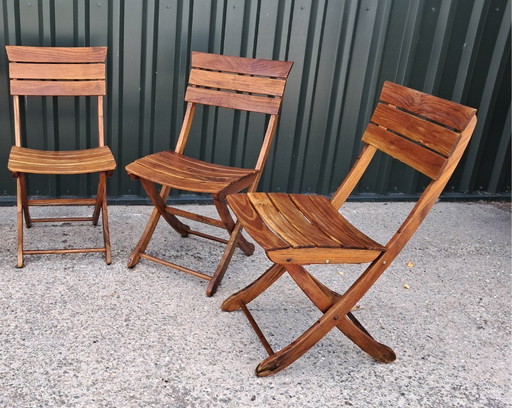 3 Triconfort bistro chairs, folding