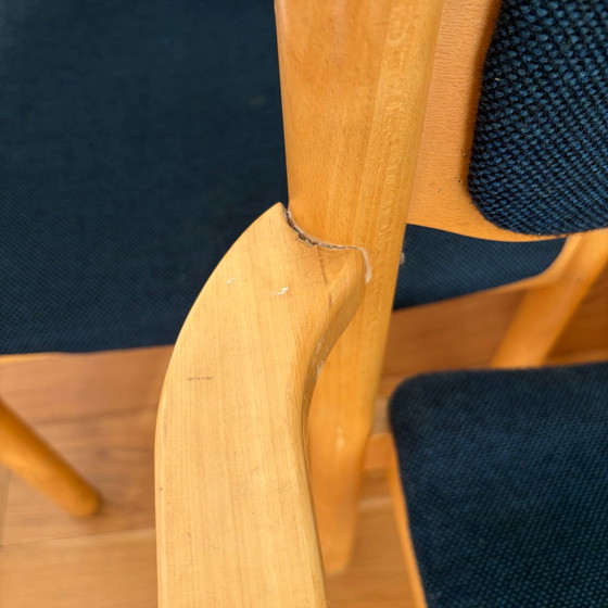 5x Vintage Casala Beechwood Chair – Dining chairs, Textile (photo 8 of 9)