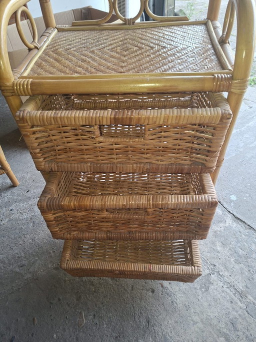 Bohemian Vintage Set – opbergkast, Rattan, Bamboo