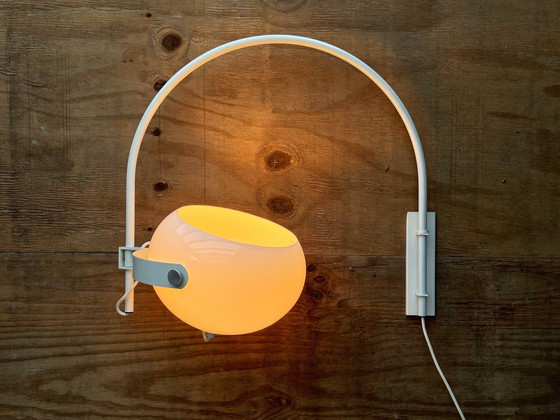 Image 1 of White Retro Mushroom Wall Lamp by Dijkstra – 1970s Space Age Design