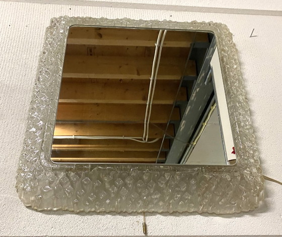 IJsspiegel van Egon Hillebrand, vierkant met licht, jaren 70 – Plexiglass, Metal (photo 12 of 15)