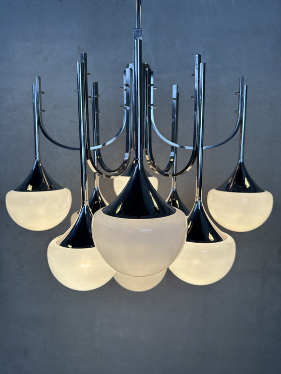 Image 1 of Vintage ‘trumpet chandelier’ - Boulanger