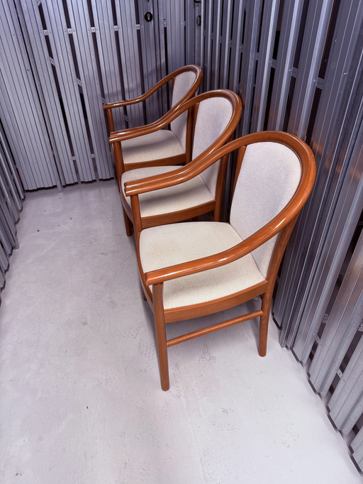 3x BP Sedie Design „MANUELA“ – Original Made in Italy – Buche Holzstuhl mit Armlehnen 