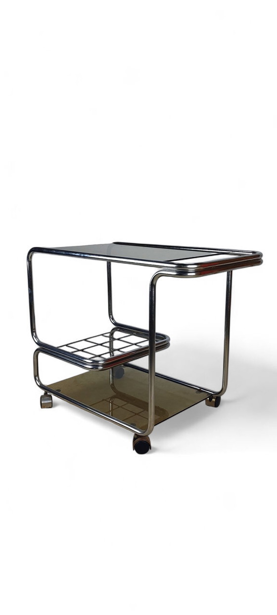 Image 1 of Chariot à boissons de l'ère spatiale à cadre tubulaire 1970