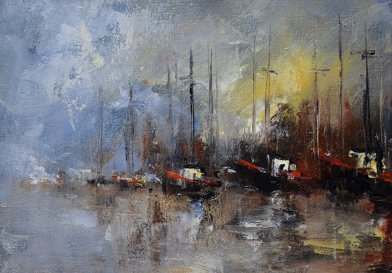 Sławomir Zajkowski - Kutry, Peintures et dessins, Toile, Autre, Gris, Impressionisme (photo 6 sur 6)