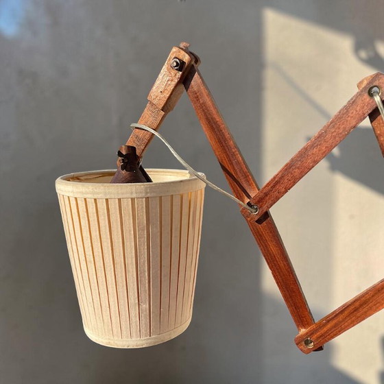 Lampe murale extensible accordéon en bois de style scandinave, en forme de ciseaux, avec prise électrique, (photo 7 of 11)