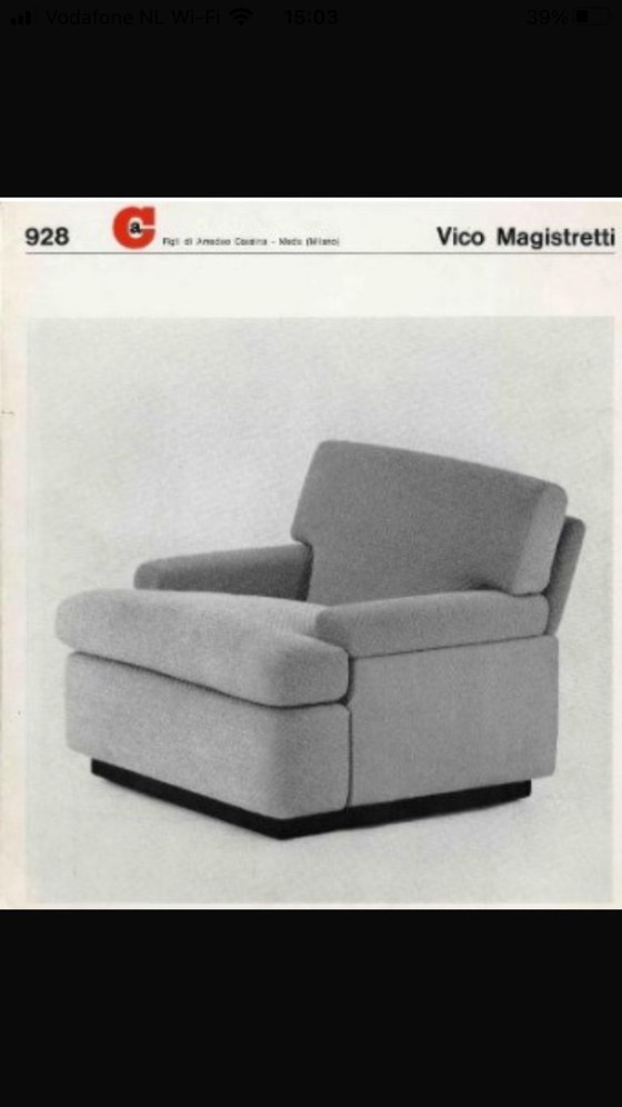 Image 1 of Vintage design Cassina fauteuil ontworpen door Vico Magistretti, jaren 70
